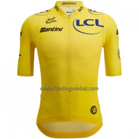 Set Fietsshirt + Korte Koersbroek 2022 Ronde van Frankrijk Geel